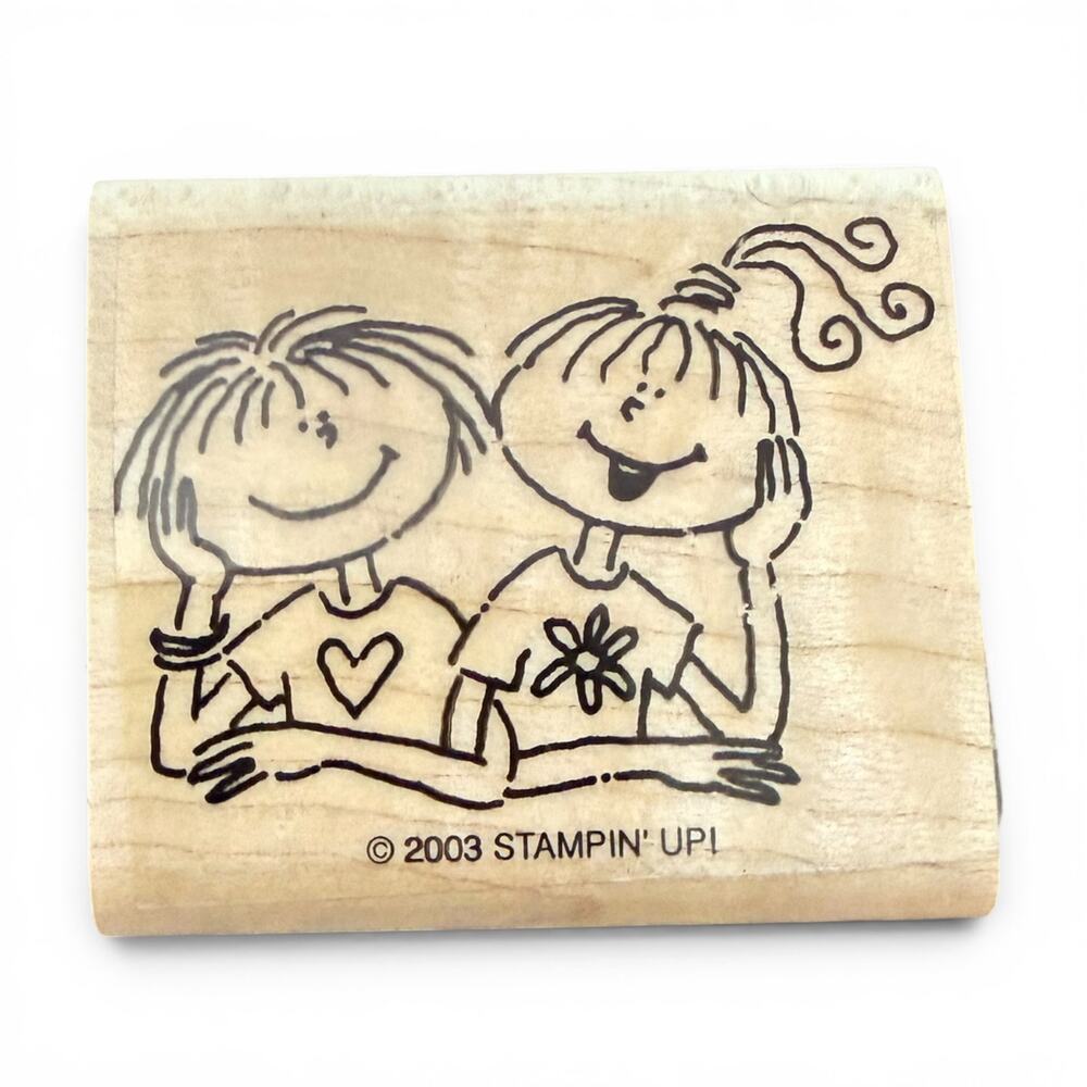 Stampin up! 2003 Best Friends Happy Smiling Rubber Stamp
